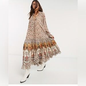 Free People Feeling Groovy Border Long Maxi Dress